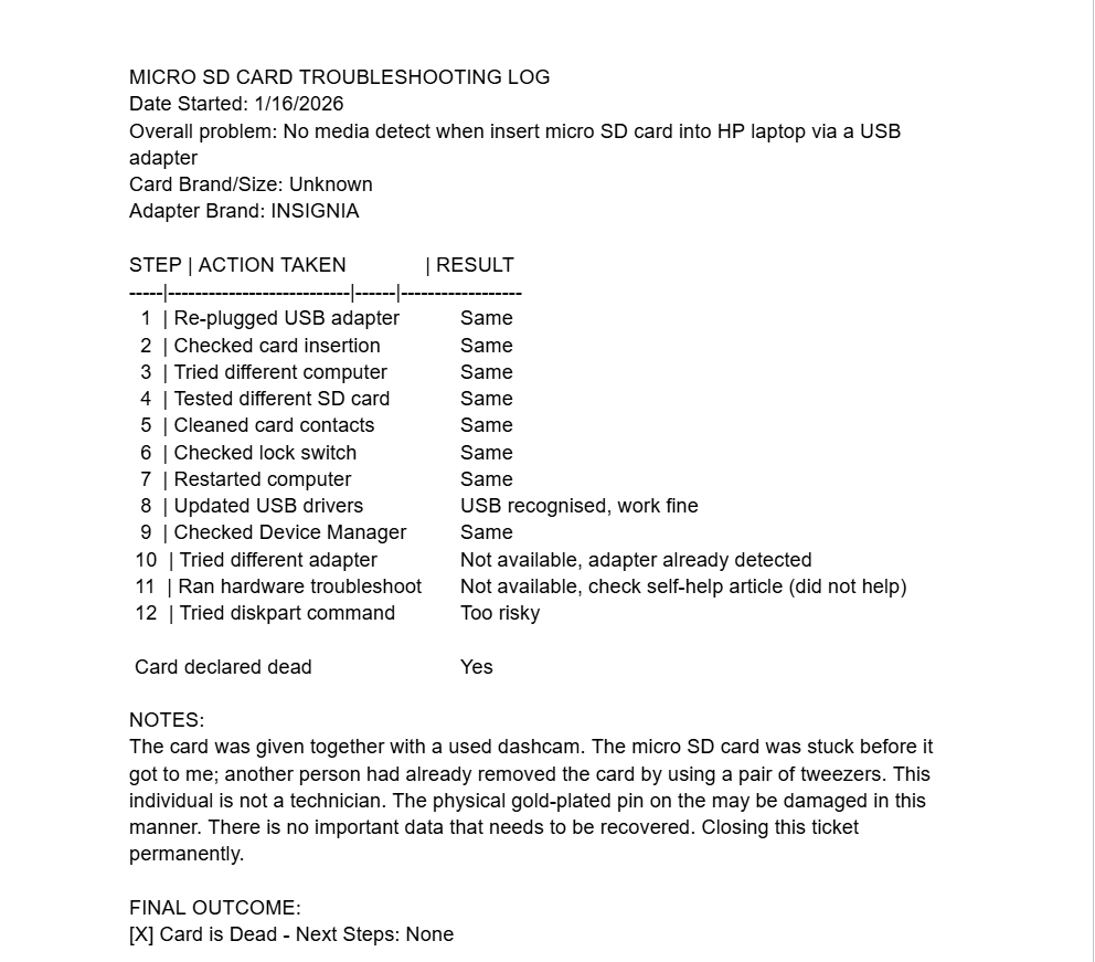 A Google Docs ticket